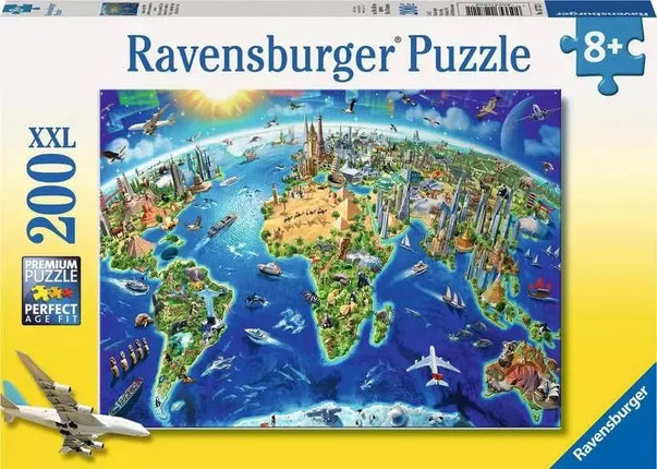 ROMPECABEZA 200PZ MAPA MONUMENTOS DEL MUNDO