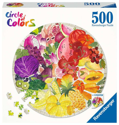 Rompecabezas 500 paz círculo de colores frutas y vegetales