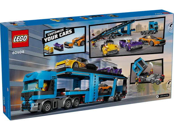 CITY. CAR TRANSPORTER TRUCK WITH SPORTS CARS