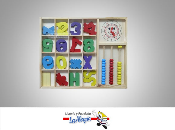 JUEGO DIDACTICO. ABACO NUMERO+RELOJ