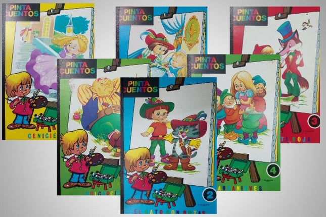 Cenicienta, Alicia, pulgar cito, Blancanieves, el gato con botas, los tres cerditos