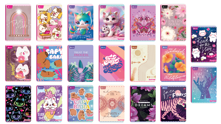 LIBRETA. SUMMER UNA LINEA C/STIKER FEMENINO 1 00H