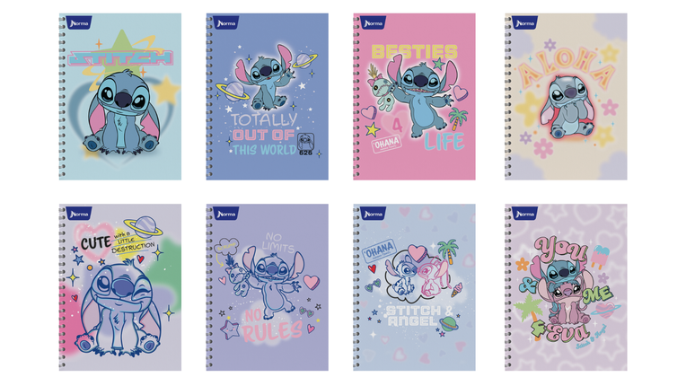 LIBRETA. STITCH <4MATER.> ARGOLLADA GDE 100H