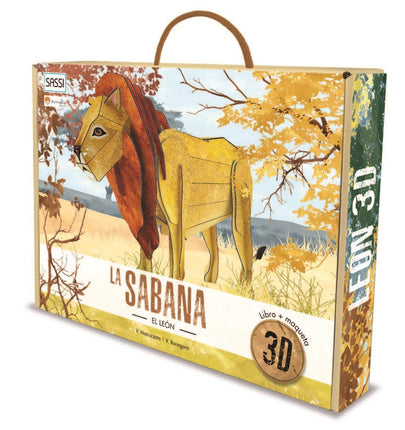 La sabana. El león 3d