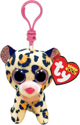 Ty. Beanie Boos Livvie leopardo café/ros clip