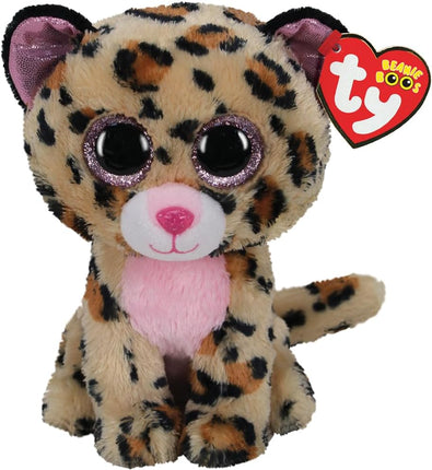 Ty. Beanie Boos Livvie leopardo café/rosa reg.
