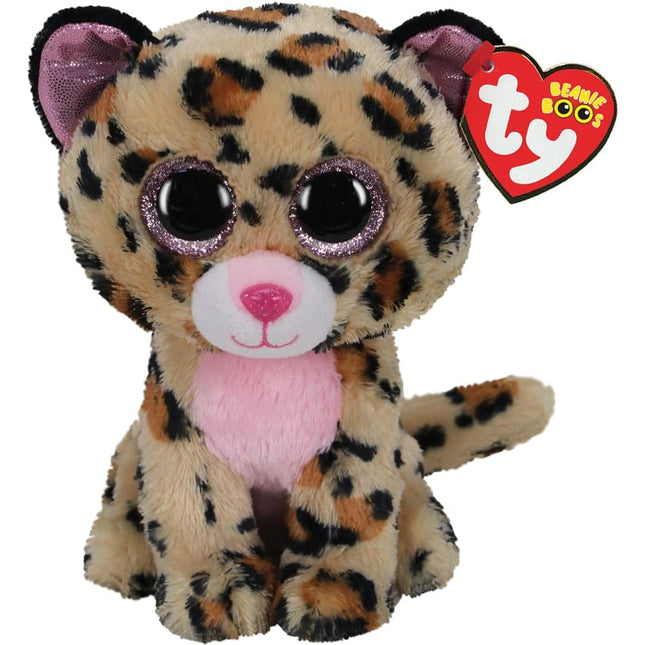 Ty. Beanie Boos Livvie leopardo café/rosa reg.