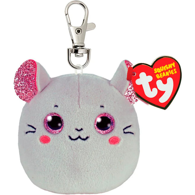 Ty. Squish-A-Boos Catnip gato gris clip