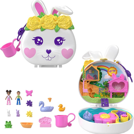 POLLY POCKET. ESTUCHE CONEJO DE JARDIN DE FLO RES