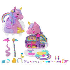 Polly Pocket. Salón de belleza unicornio arco iris