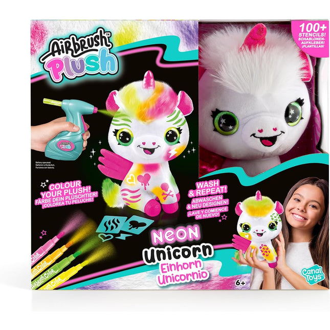 Airbrush plush. Unicornio neón