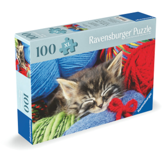 ROMPECABEZA 100PZ GATITO EN LANA