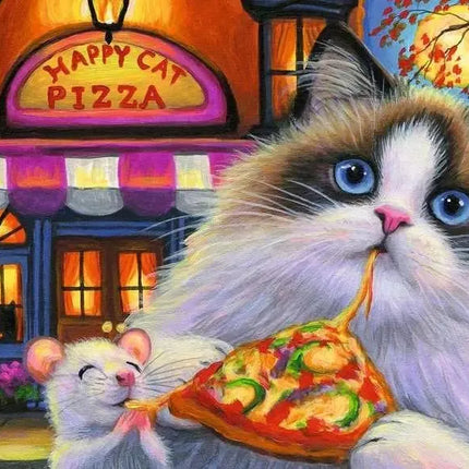 ROMPECABEZA 35PZ PIZZA DE GATO FELIZ