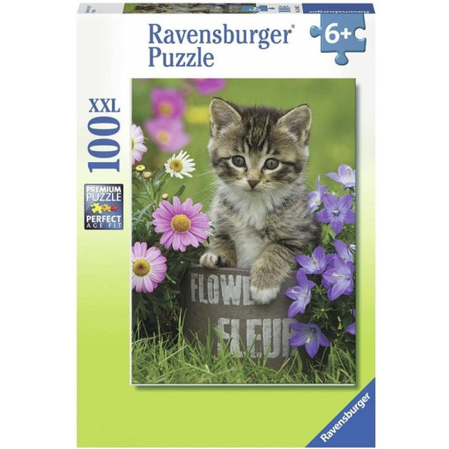 Rompecabeza 100Pz XXL Gatito entre las flores