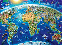 ROMPECABEZA 200PZ MAPA MONUMENTOS DEL MUNDO