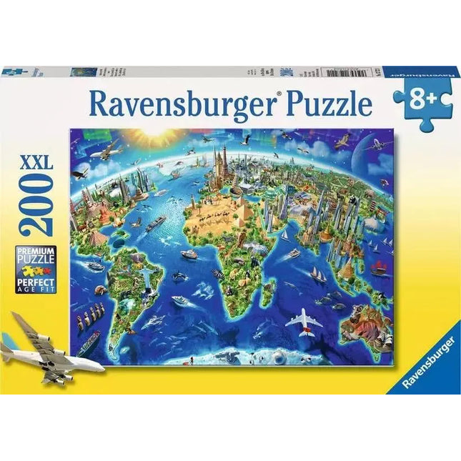 ROMPECABEZA 200PZ MAPA MONUMENTOS DEL MUNDO