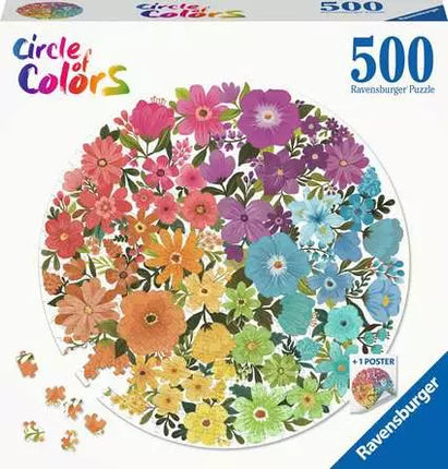 ROMPECABEZA 500PZ CIRCULO DE COLORES FLORES