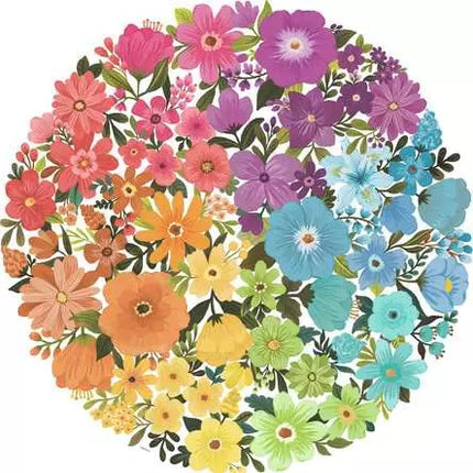 ROMPECABEZA 500PZ CIRCULO DE COLORES FLORES