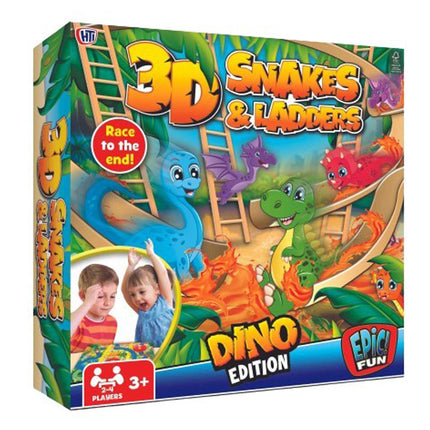 Juego de mesa. Escaleras y serpientes Dino 3d