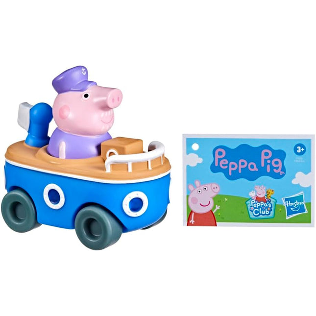 Pepa pie. Mini vehículo suave barco azul