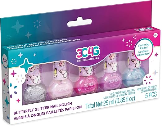 Set de 5 esmaltes de uñas de mariposa