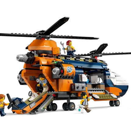 City. Jungle explorer helicopter at base camp