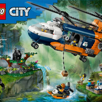 City. Jungle explorer helicopter at base camp