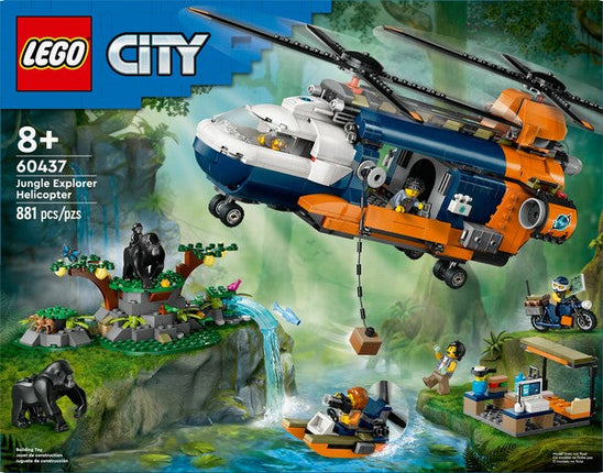 City. Jungle explorer helicopter at base camp