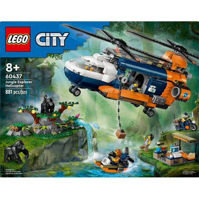 City. Jungle explorer helicopter at base camp