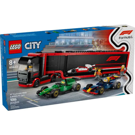 City. F1 Truck With Rb20 & Amr24 F1 Cars