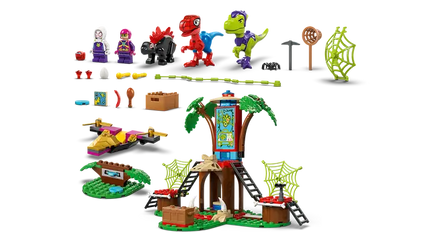 Lego Marvel spidey amazing friends. Spidey and Gobby's Raptor Battle at Tree House HQ