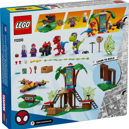 Lego Marvel spidey amazing friends. Spidey and Gobby's Raptor Battle at Tree House HQ