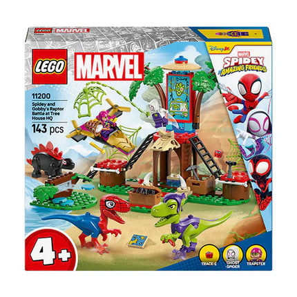 Lego Marvel spidey amazing friends. Spidey and Gobby's Raptor Battle at Tree House HQ