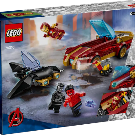 Marvel. Iron man car & Black Panther vs. Red hule