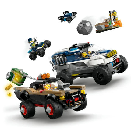 City. Off-road police car chase