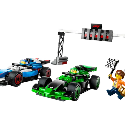 City. F1 grid with VCARB & Sauber Race Cars