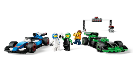 City. F1 grid with VCARB & Sauber Race Cars