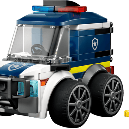 CITY. RIDES POLICE TRUCK