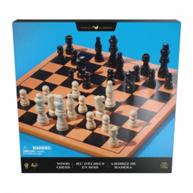 Ajedrez. Damas tablero de madera