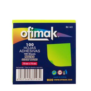 Notas. Autoadhesivas 75X75Mm (Verde Neón)