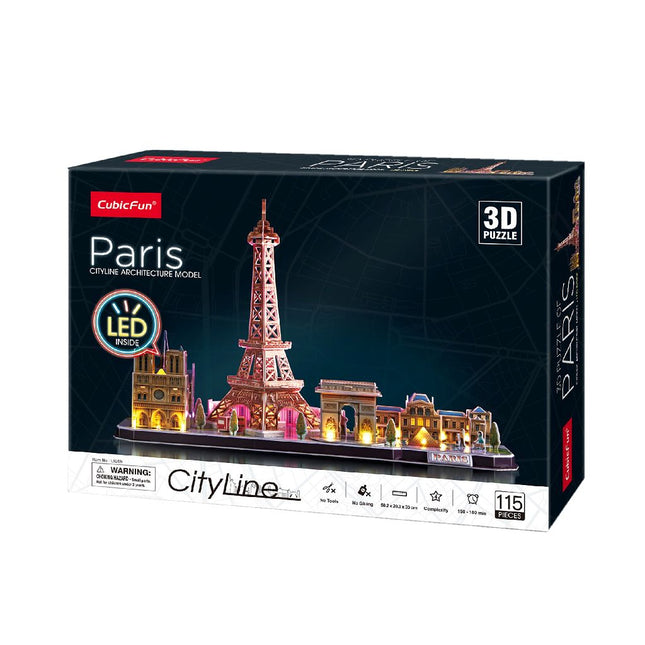 Puzzle 3D. Paris cityline led