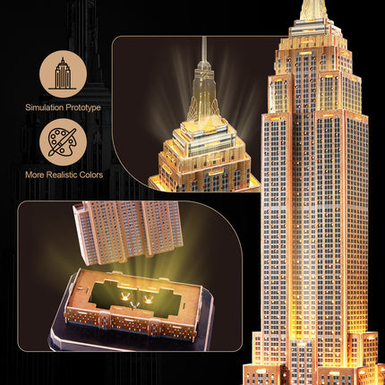 PUZZLE 3D. EMPIRE STATE BUILDING NIGHT