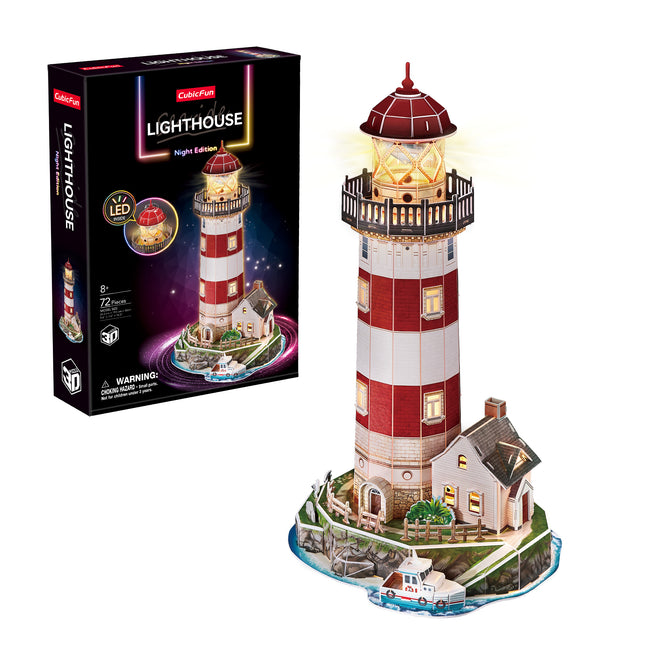 PUZZLE 3D. LIGHTHOUSE NIGHT EDITION