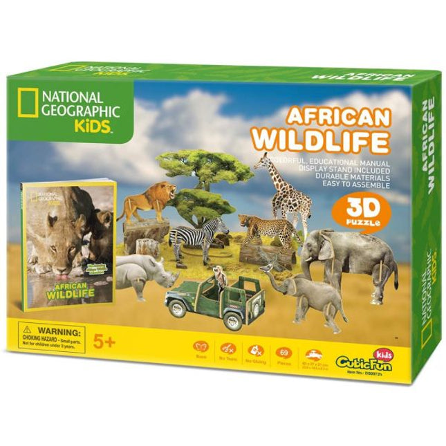 Puzzle 3d. African wildlife nata geo