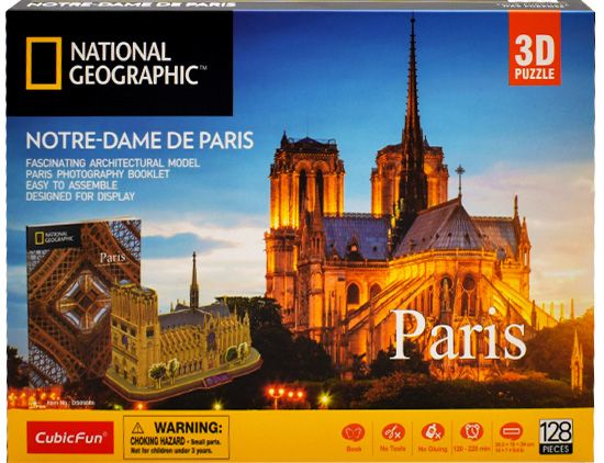Puzzle 3d. Norte dame de París nata geo