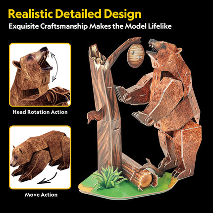 PUZZLE 3D. BROWN BEAR NAT GEO