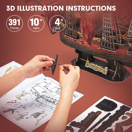 PUZZLE 3D. QUEENANNE'S REVENGE ANNIVERSARY