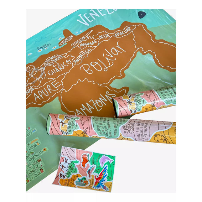 Mapa (raspadle) de Venezuela de viaje