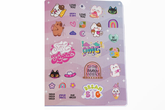 LIBRETA. SUMMER CUADRICULADO C/STIKER FEMENIN O MED 100H