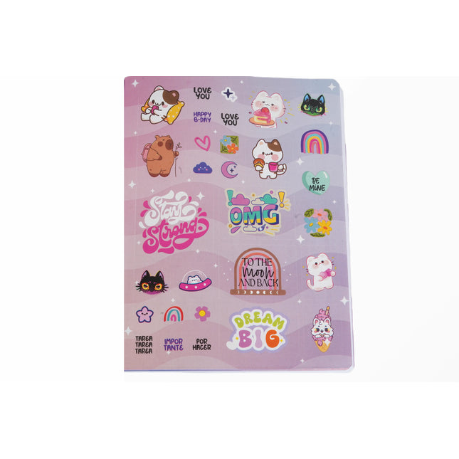 LIBRETA. SUMMER CUADRICULADO C/STIKER FEMENIN O MED 100H
